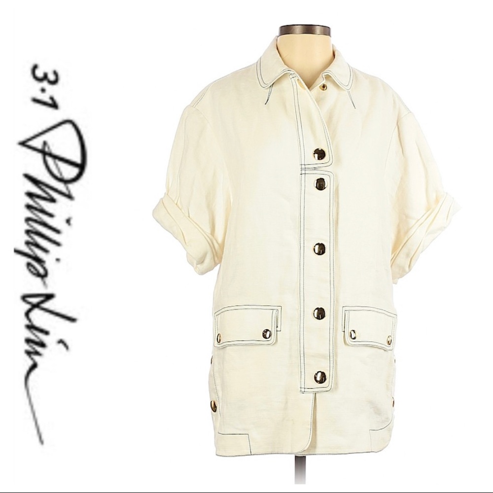 💕SALE💕 3.1 Phillip Lim Ivory Button Up Jacket - Picture 1 of 10